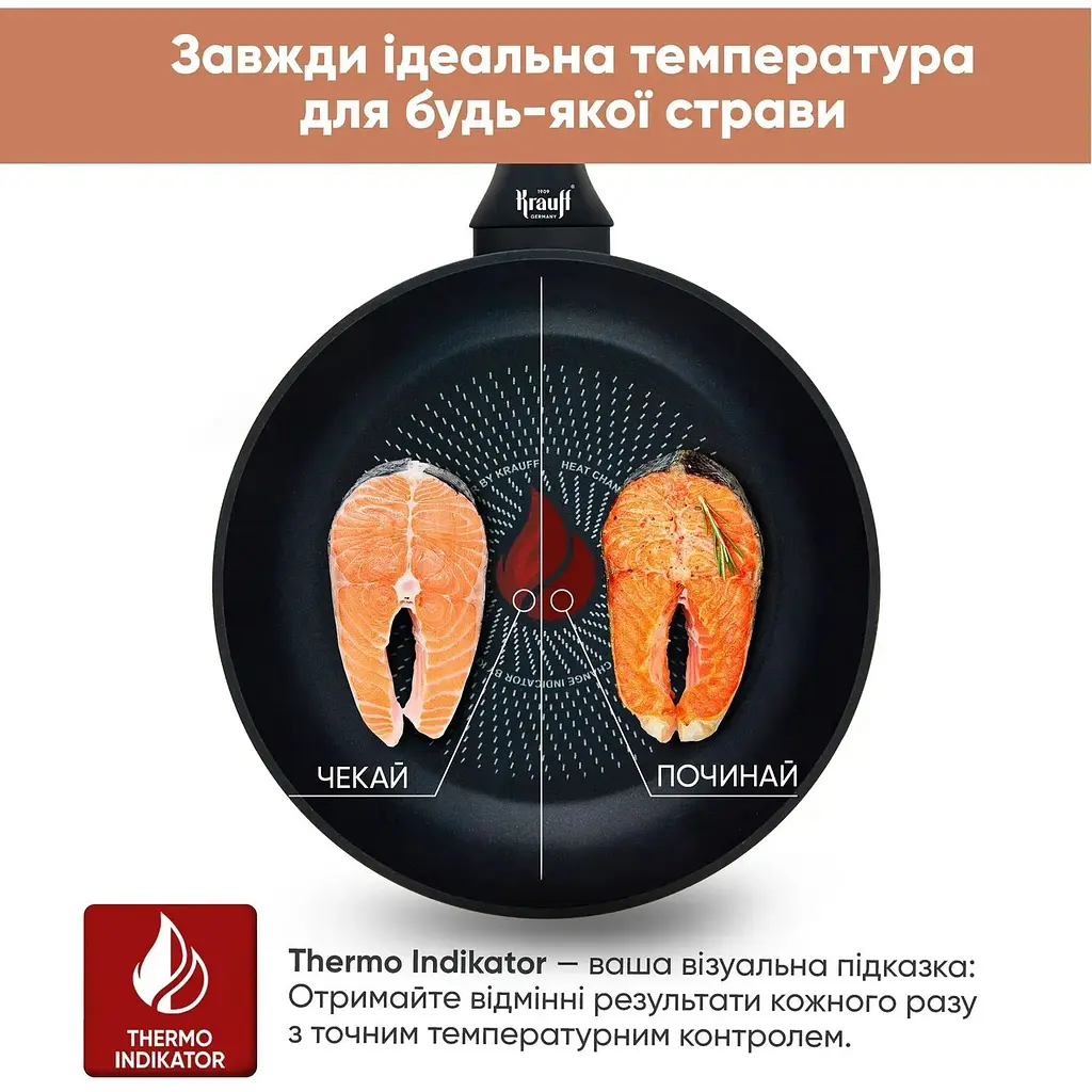 Сковорода Krauff з антипригарним покриттям зі скляною кришкою 24 см (25-45-257) - фото 6