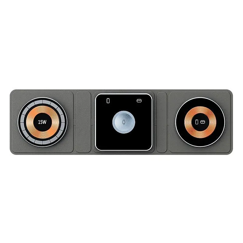 Зарядка Qi 3in1 Foldable Magnetic Wireless Charger XYJ X8 для Phone, Apple Watch, AirPods - фото 3