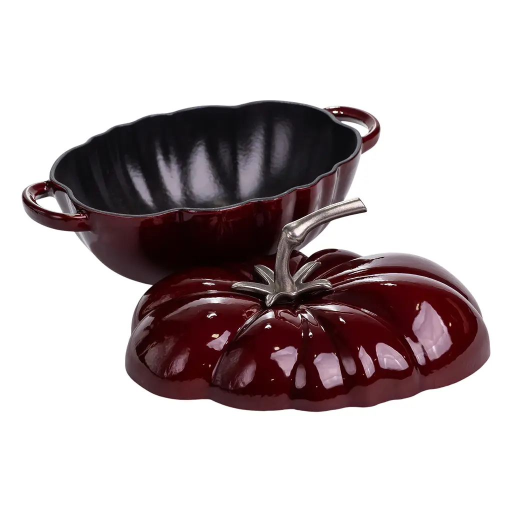 Каструля чавунна емальована Iron Tomato 2,5 л, бургунді Yongkang HP-FLG-20 burgundy - фото 6