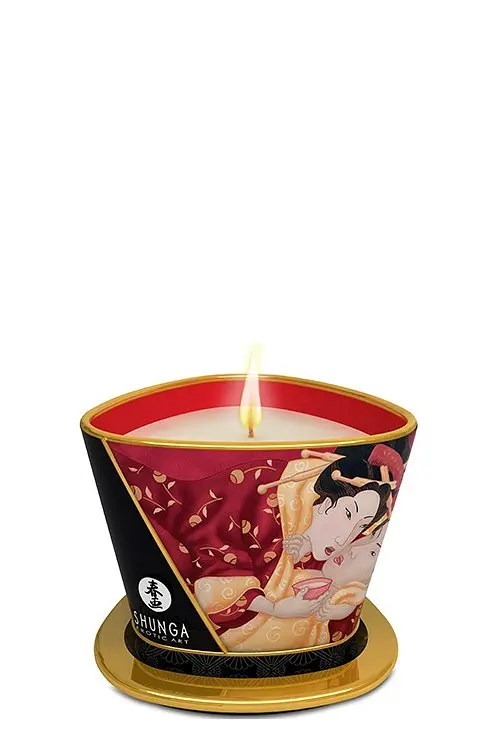 Масажна свічка Shunga Massage Candle з ароматом полуниці, 170 мл