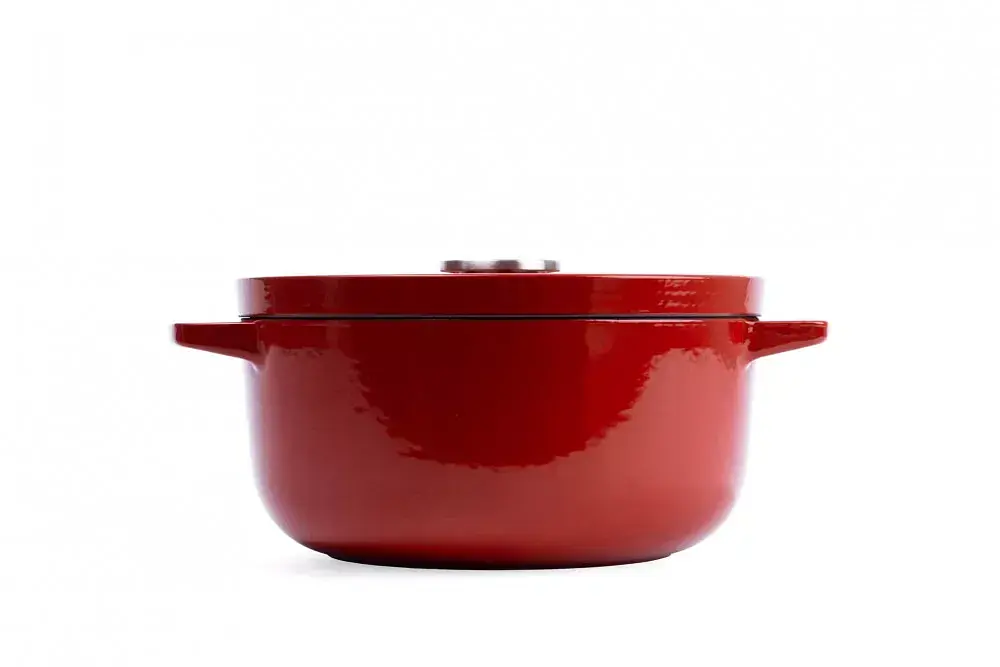 Каструля чавунна з кришкою KitchenAid 22 см 3,3 л червона (CC006057-001) - фото 2