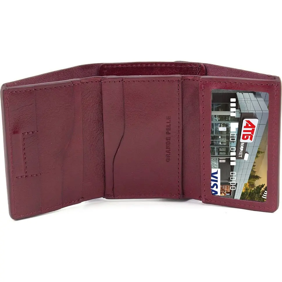 Жіночий шкіряний гаманець Grande Pelle 8х10х2 см acs0029354 - фото 2