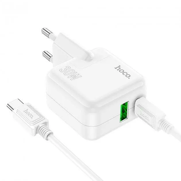 Зарядное устройство Hoco C111A 2 порта USB A+C 30 W с кабелем type-C - фото 6