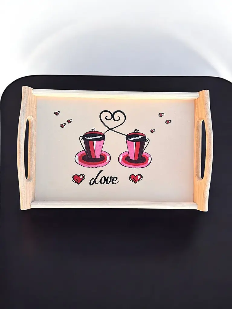 Столик кавовий з ніжками,кавовий стіл Love 42х27х17 cм. - фото 9