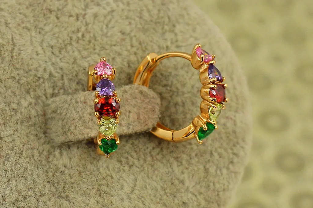 Сережки кільця Хuping Jewelry ягідне асорті 1,6 см золотисті - фото 2
