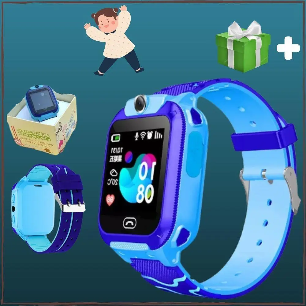 Детские умные часы Smart Baby Watch Q12 S-5 с SIM картой кнопкой SOS камерой и GPS Синий - фото 4