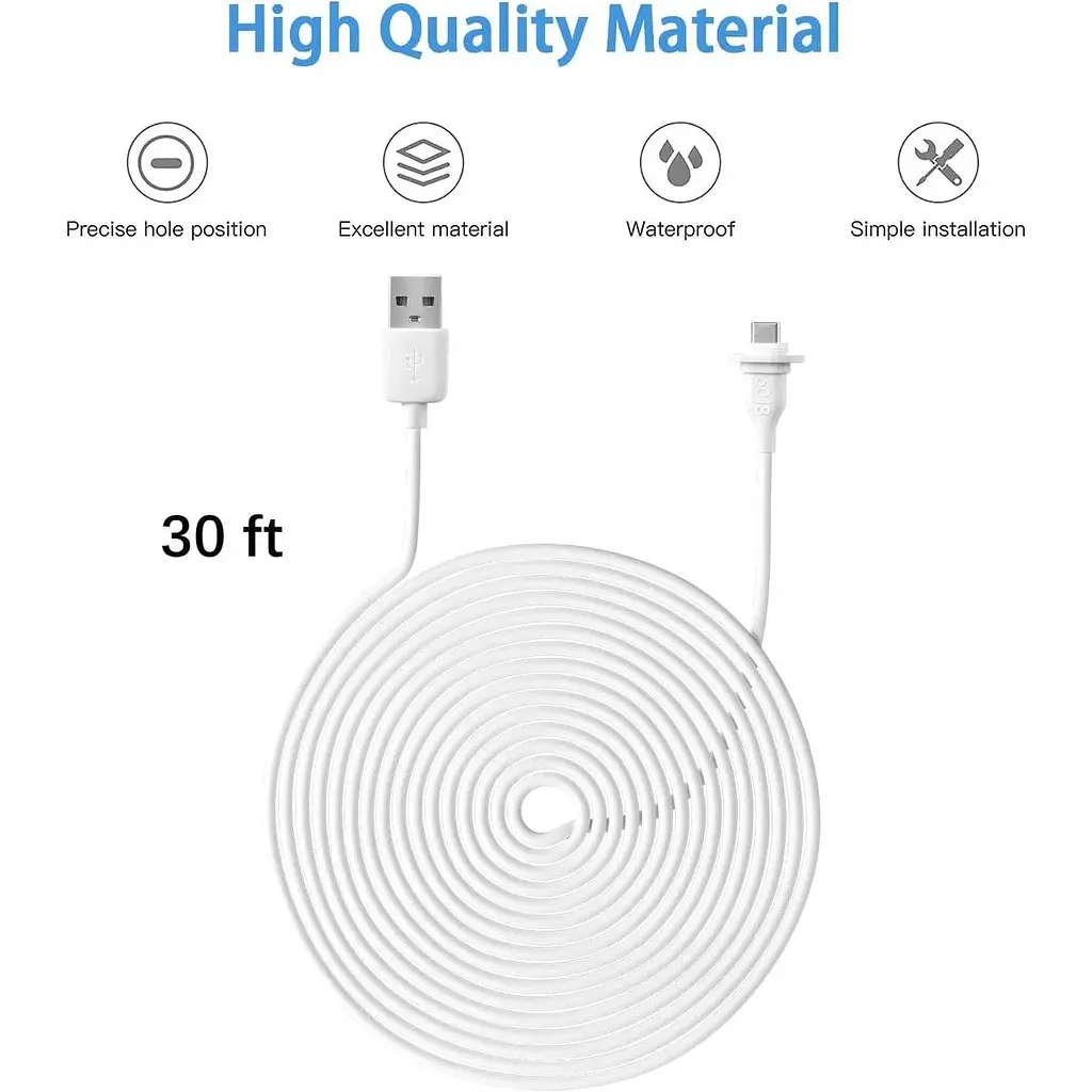 Кабель HOLACA 30 футів/9 м для Eufy Security S300 eufyCam 3C сумісний з камерою Eufy 3C - фото 4