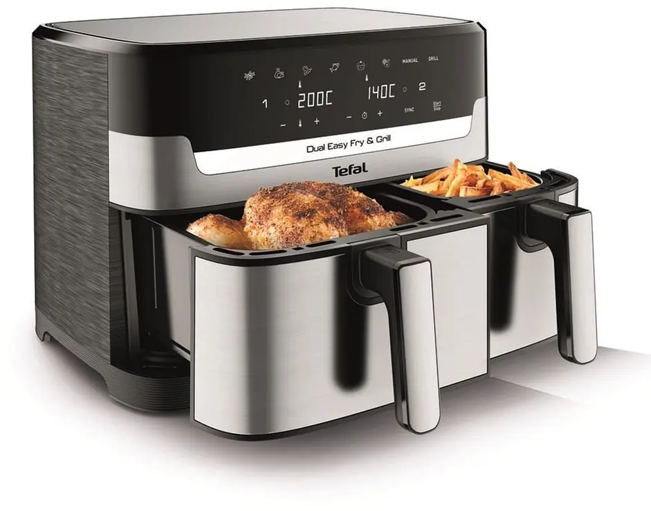 Аерогриль Tefal Dual EasyFry & Grill AirFryer сіро-чорний 2700 Вт (EY905D10) - фото 14