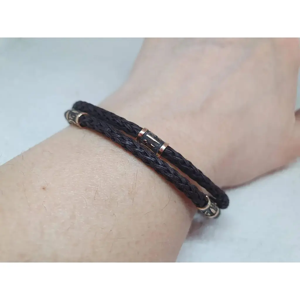 Браслет из текстиля Ювелирное производство А. Долина с золотыми вставками. 500026 21 - фото 2