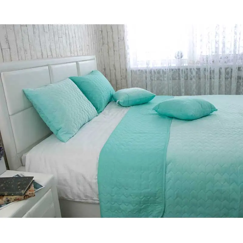 Декоративне покривало Руно VeLour Tiffany, 220x150 см, м'ятний (360.55_Tiffany) - фото 3