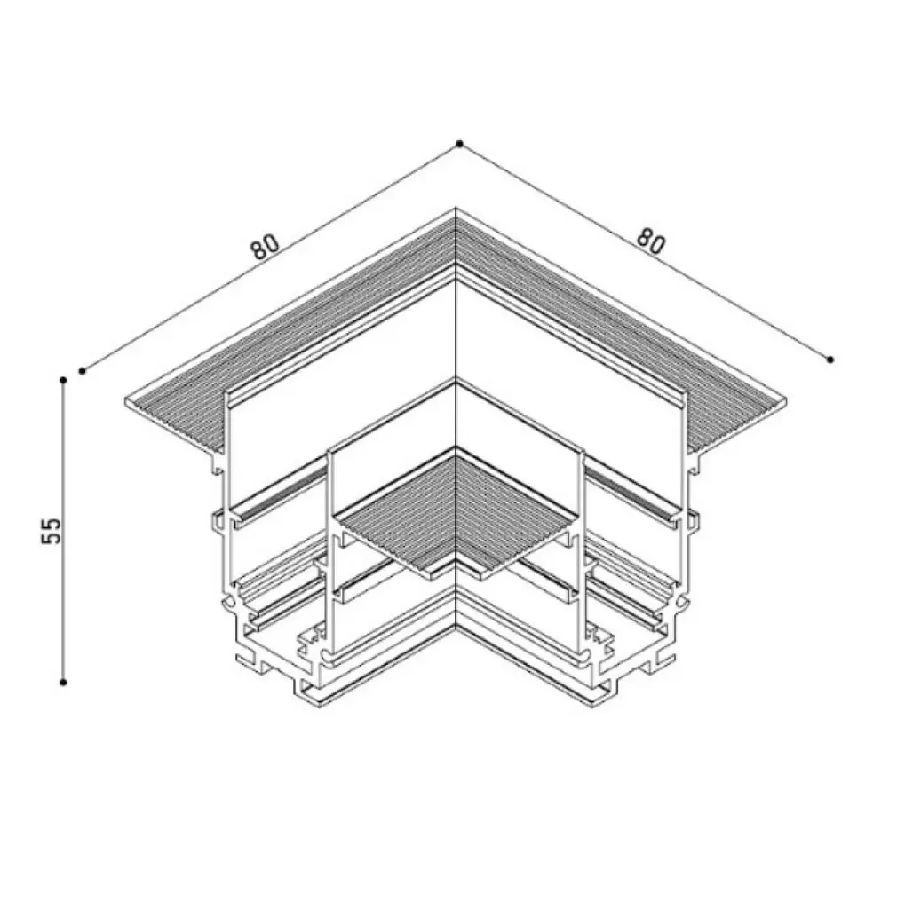 З`єднання кутове 90° (стеля-стеля) KLOODI KDMG-TRX ZM BASE 90 WH - фото 2