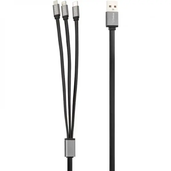 USB кабель Gelius Pro Squid 3in1 MicroUSB/Lightning/Type-C 2.1A 1 м GP-UC102 Black - фото 4