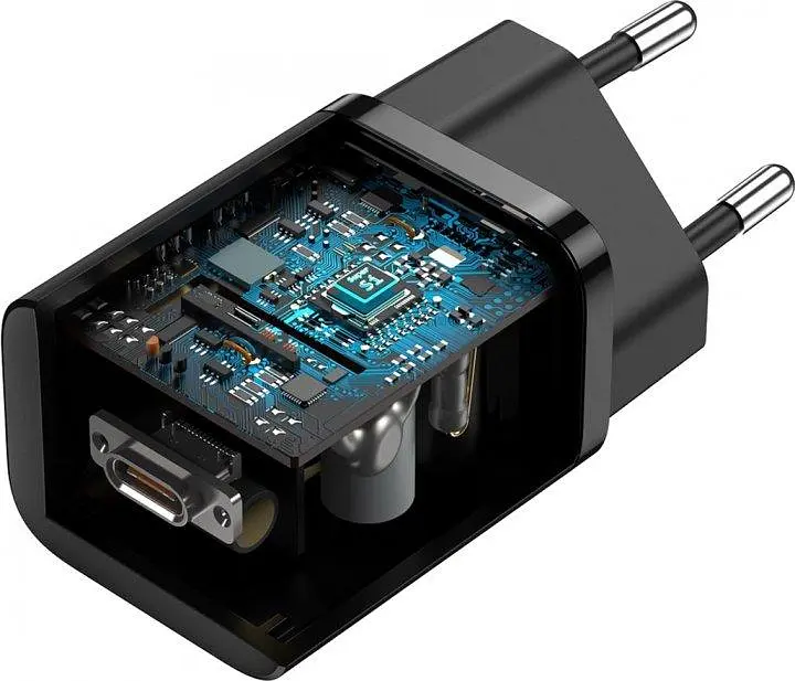 Мережевий зарядний пристрій Baseus Super Si 1Type-C + Cable Type-C to Type-C 1m 25W TZCCSUP-L01 Black - фото 6
