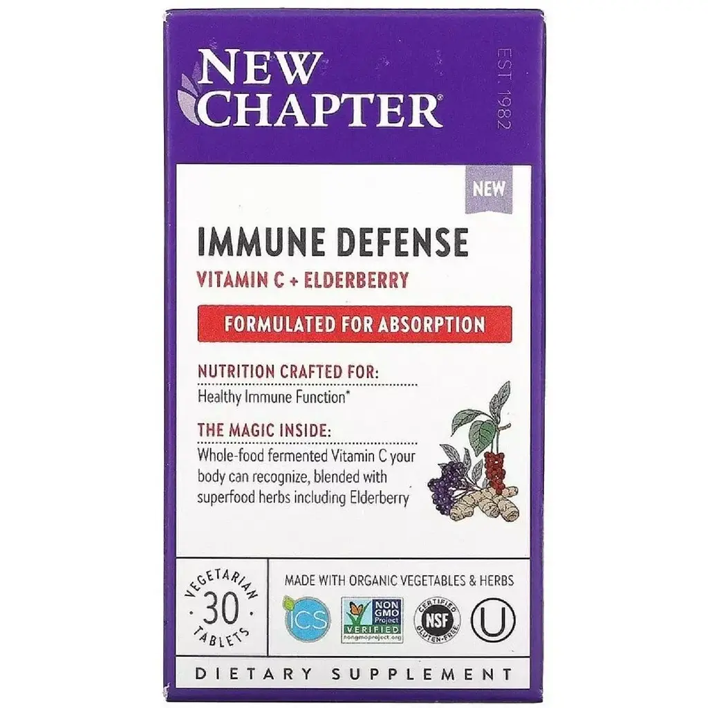 Вітамін C і бузина New Chapter Immune Defense 30 вегетаріанських таблеток - фото 2