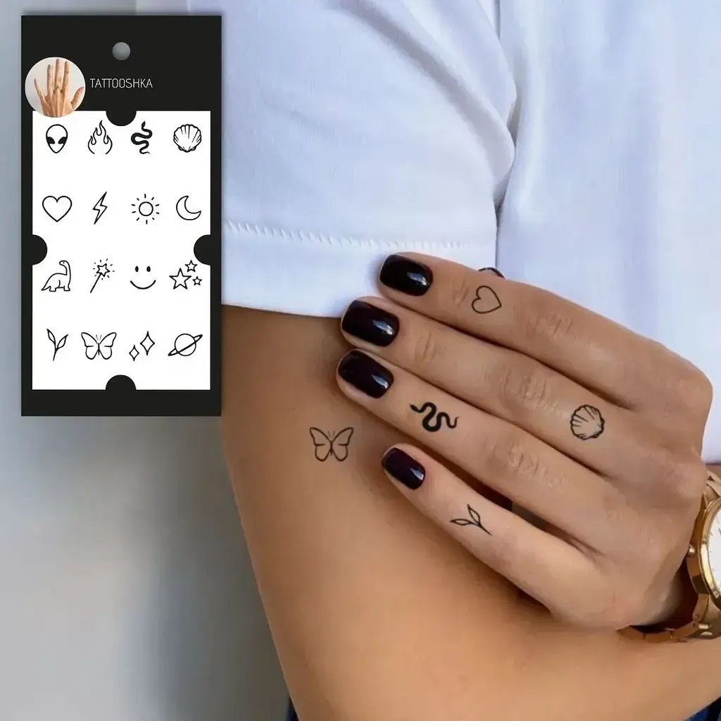 Тату тимчасове в наборі Міні хайп Tattooshka L-35 Чорний shop (5805800013169) - фото 3