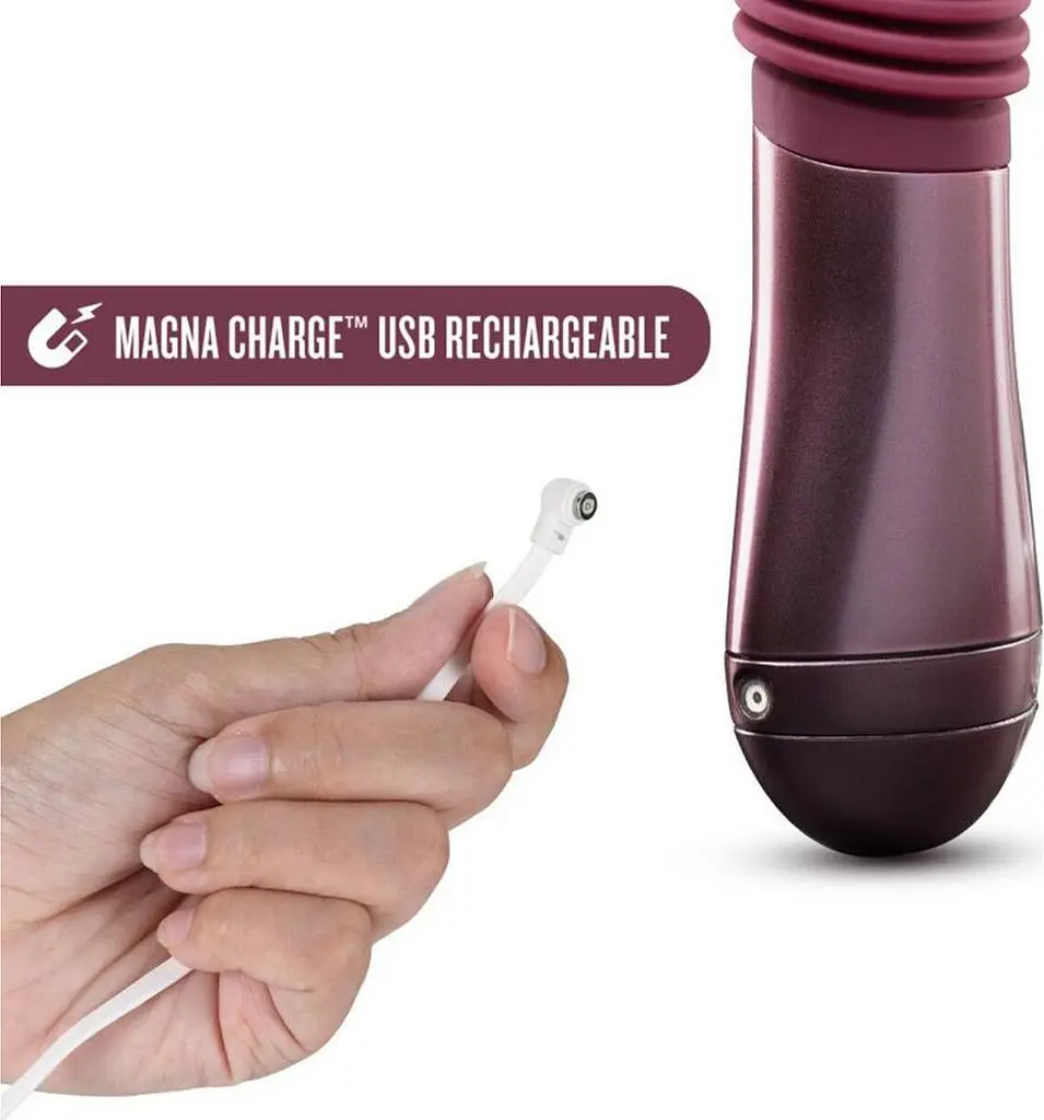 Вібратор Blush Novelties Trixie Thrusting Dildo Wine Red (SO8835) [108466] - фото 5