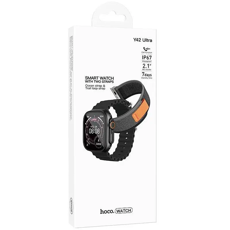 Смарт-годинник Hoco Y42 Ultra Smart sports watch (call version) Black - фото 2