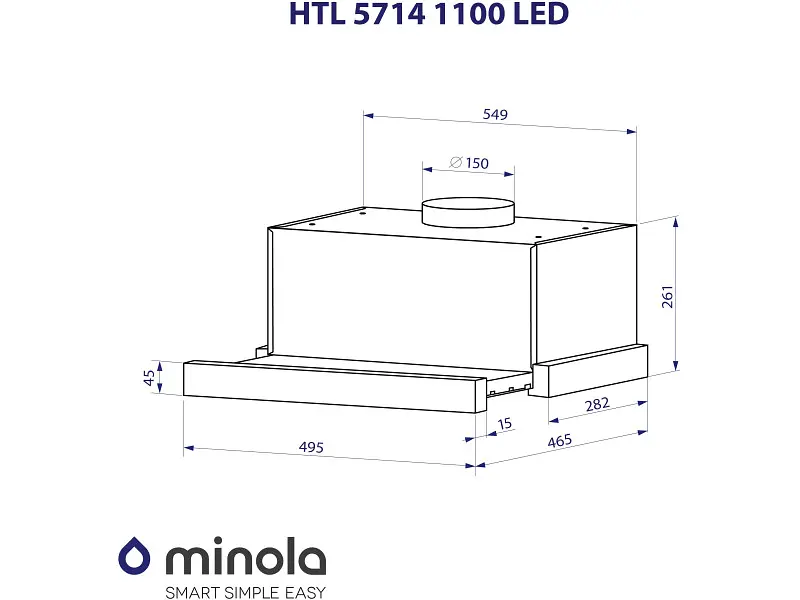 Витяжка Minola HTL 5714 BL 1100 LED - фото 9