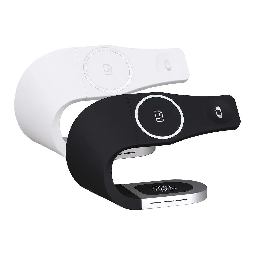 Зарядное устройство — беспроводная док-станция Magsafe Y35 3-in-1 15 W wireless charger ip vers черная - фото 5