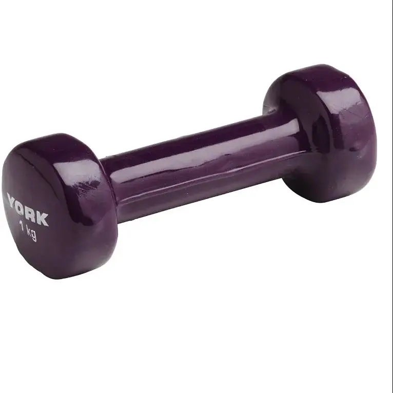Гантели для фитнеса York Fitness виниловые круглые 2х1кг фиолетовый - фото 3