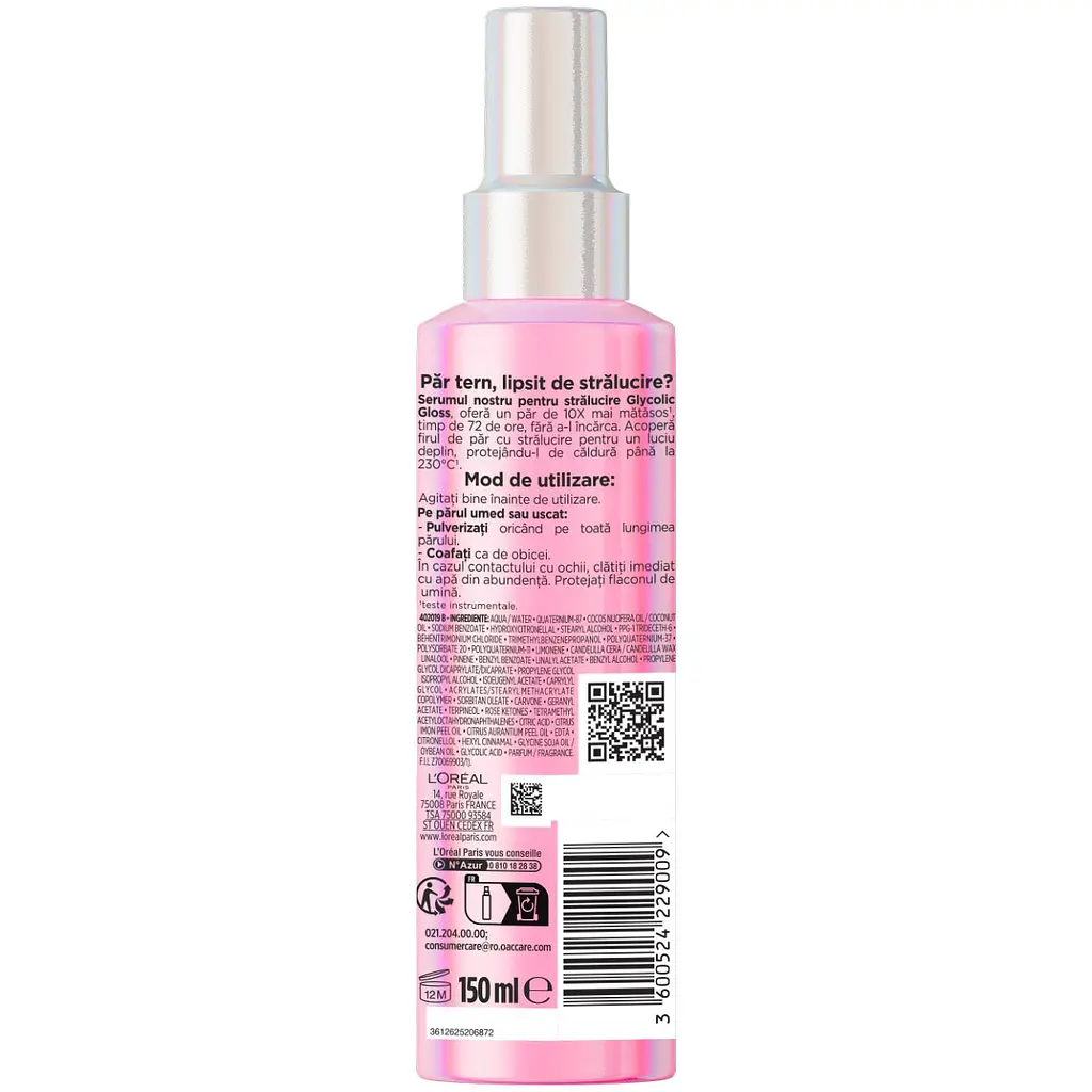 Спрей L'Oreal Paris Elseve Glycolic Gloss для надання блиску для тьмяного волосся 150 мл - фото 2