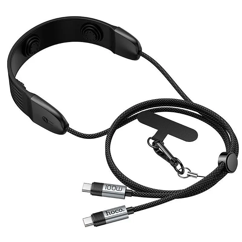 Кабель HOCO C to C 100W charging data cable nec hanging with massager U145 1.4m, 100W