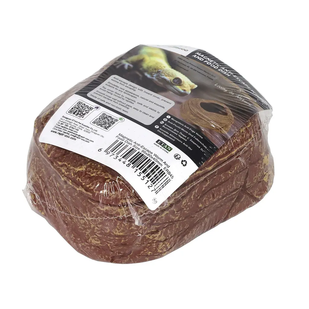 Миска магнітна для живого корму Repti-Zoo Magnetic Food Dish 9x7x4 см (ERB45) з імітацією скелі для тераріумів - фото 8