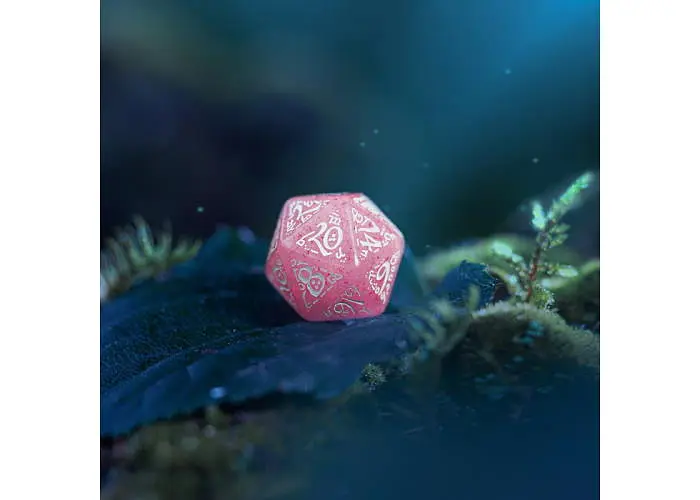 Набор кубиков Elvish Shimmering pink & White Dice Set , 7 шт. (SELV11) - фото 7