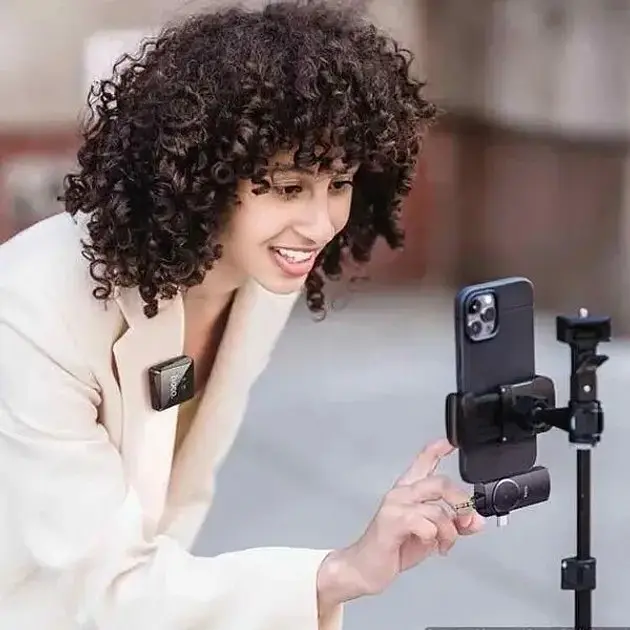 Микрофон петличка беспроводной HOCO S31 Stream Wireless Microphone + Receiver 3in1 (USB-C 3.5mm Lightning) - фото 5
