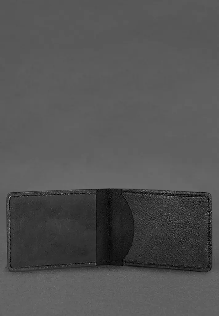 Шкіряна обкладинка на посвідчення військового волонтера Чорна - фото 3