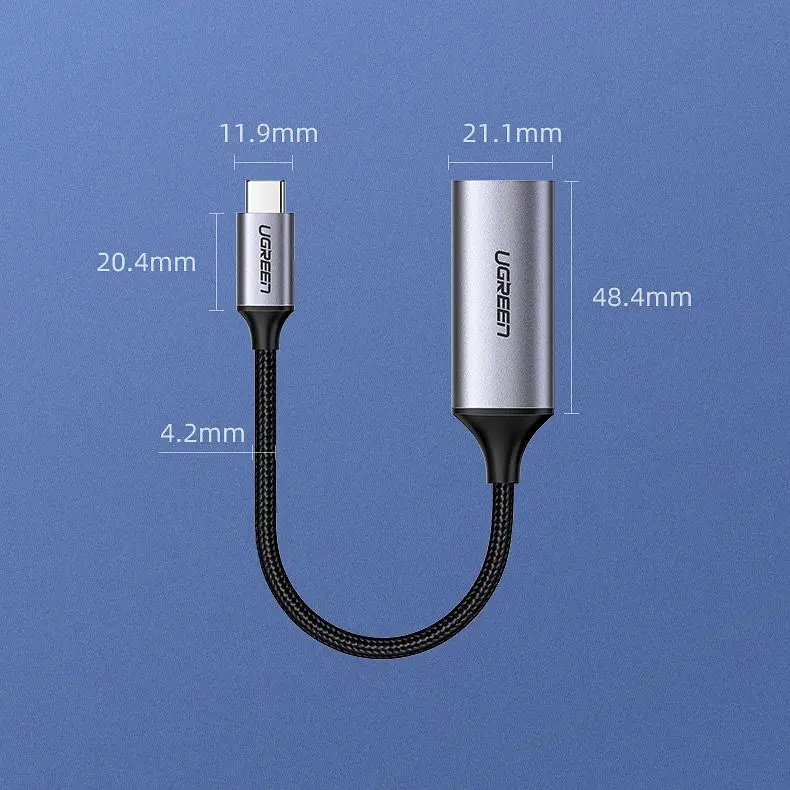 Перехідник USB 2.0 Type C --> HDMI V2.0 4K@60Hz 10 См CM297 UGREEN Сірий - фото 8