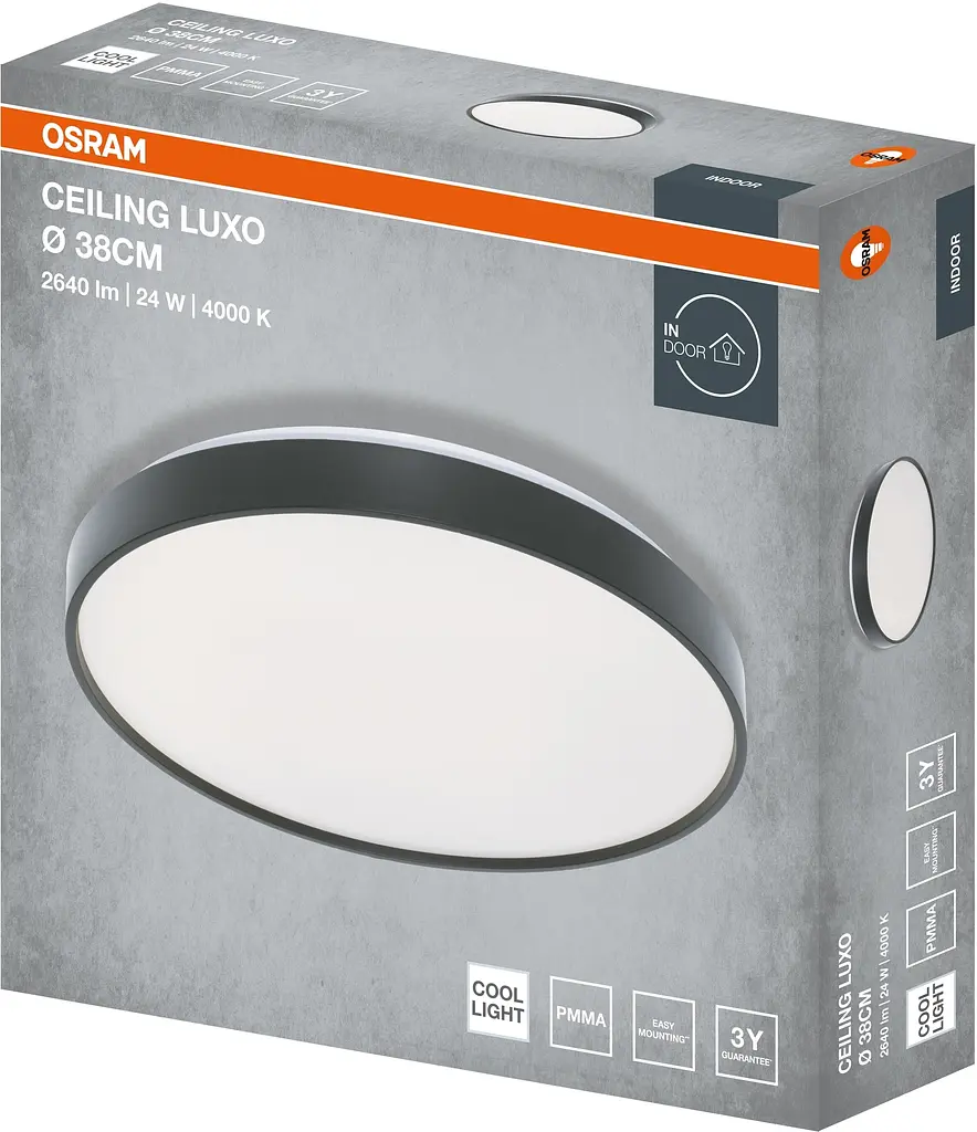 Osram Світильник накладний CEILING LUXO 24Вт 4000К чорний - фото 5