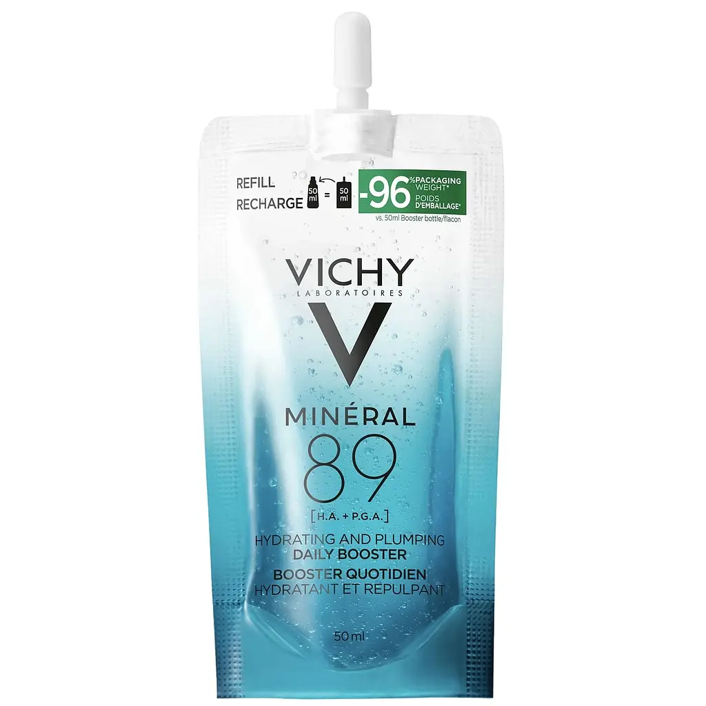 Набір: Гель-бустер для обличчя Vichy Laboratoires Mineral 89 для зволоження та відновлення пружності шкіри 50 мл + Змінний блок Гель-бустер для обличчя Vichy Laboratoires Mineral 89, 50 мл - фото 2