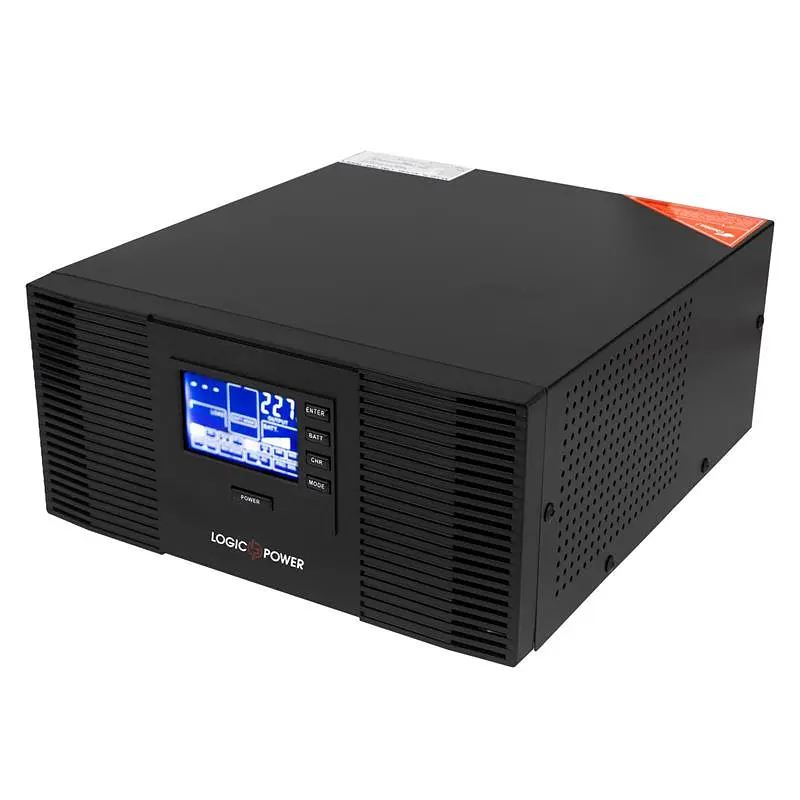 Джерело безперебійного живлення LogicPower LPM-PSW-1500VA (1050 Вт), Lin.int., AVR, 2 x евро, метал - фото 3