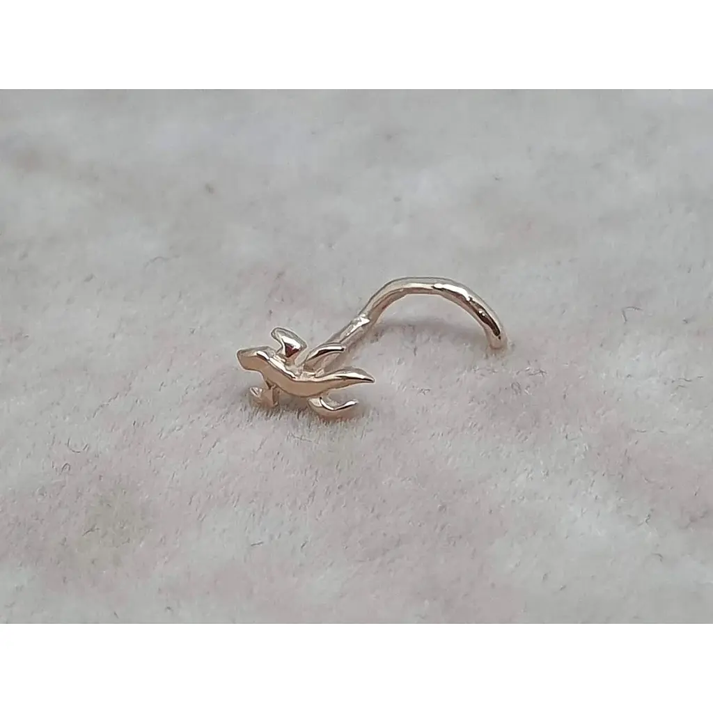 Золота сережка-пірсинг Dear в ніс Dear. 1002 - фото 2