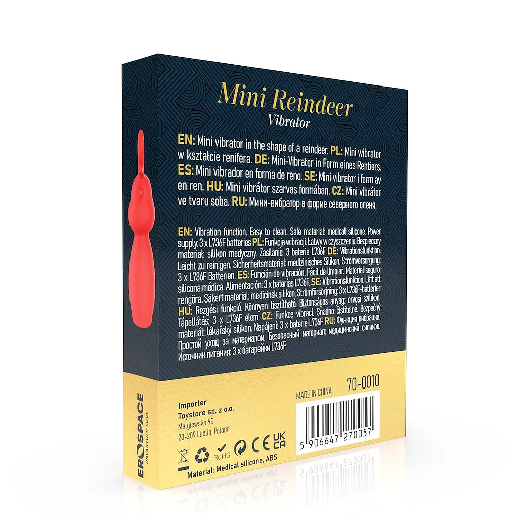 Вибратор для клитора Erospace Sweet Play Mini Reindeer Vibrator A10 8.8 см красный - фото 10
