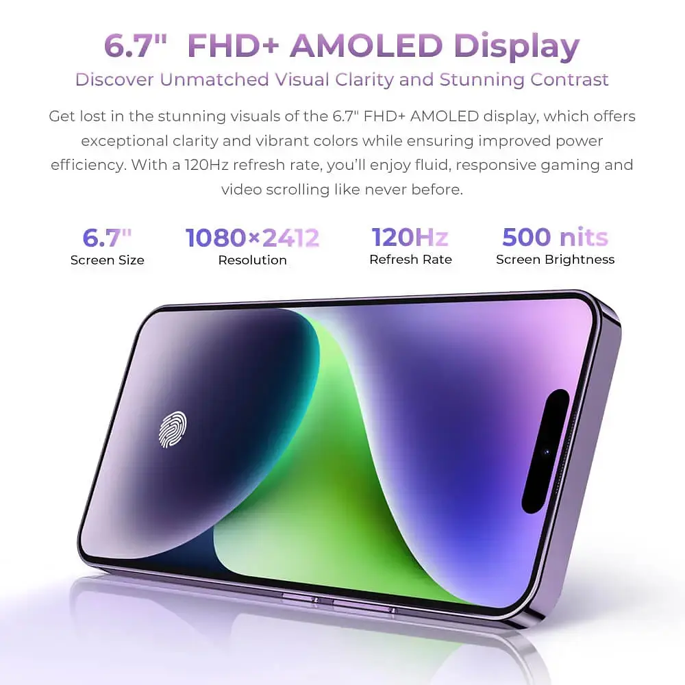 Смартфон Oukitel P1 6.7" HD /8GB/256GB/ G99 /5150mAh/ 50+32Мп / Purple - фото 7