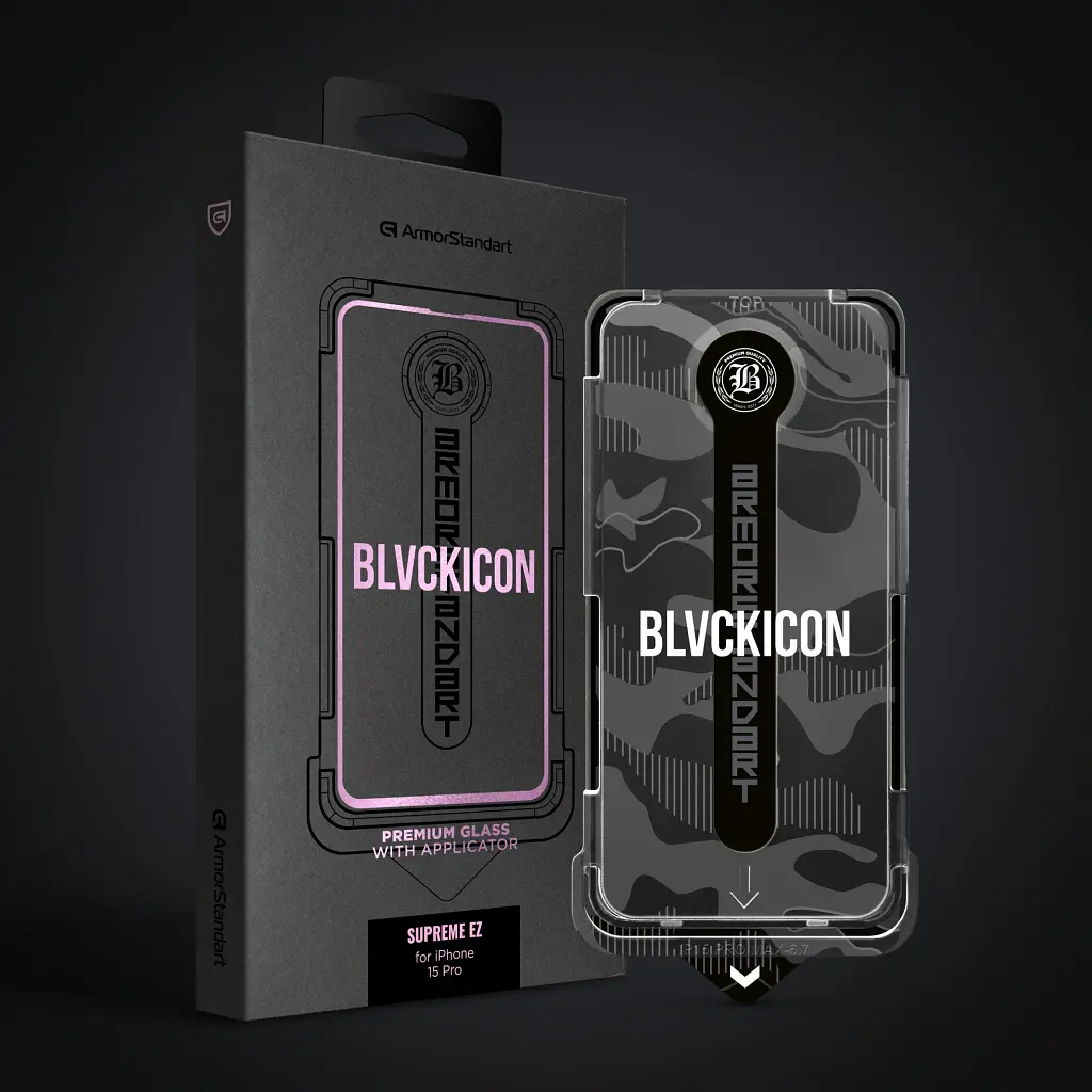 Скло захисне Armorstandart Black Icon Supreme EZ iPhone 15 Pro (ARM79262) - фото 2