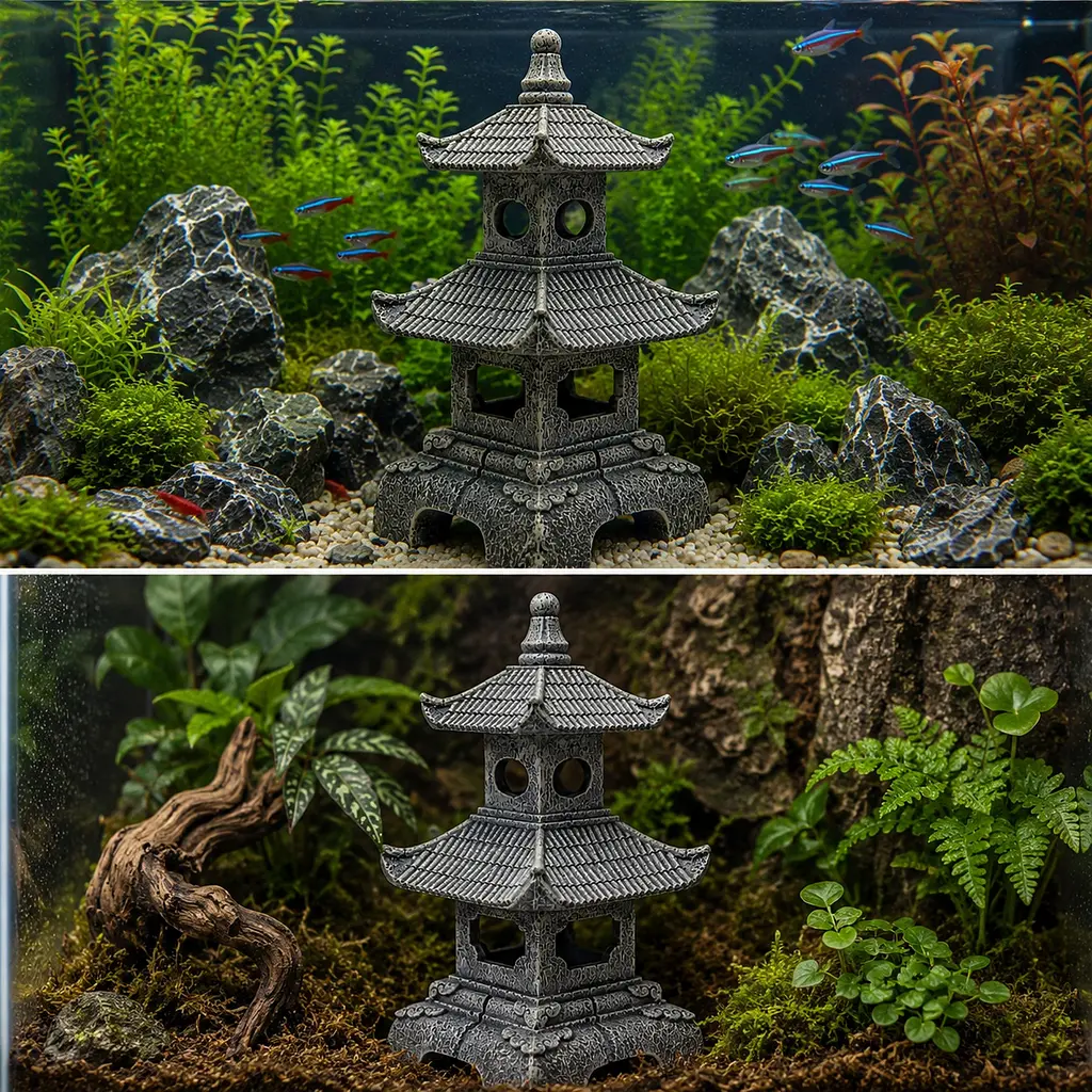 Декорація Hobby Senso Temple 11×11×19 см для акваріума і тераріуму (41731) - фото 3