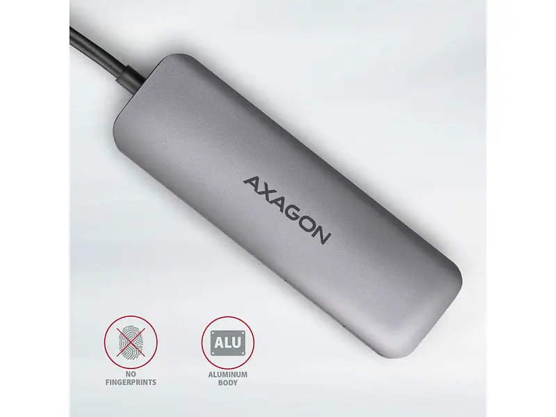 Мультипортовий адаптер AXAGON SuperSpeed Combo 5in1 Grey (HMC-5) - фото 4