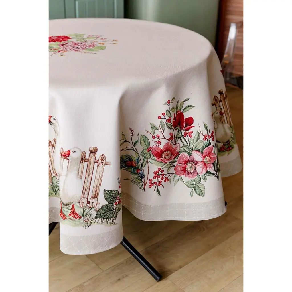 Скатерть Прованс Гуси овальная 240х135 см (34179) - фото 2