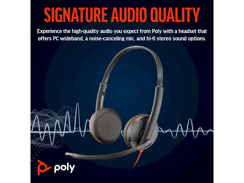 Навушники з мікрофоном POLY BlackWire C3225 USB-A HS Stereo (80S11AA) - фото 3