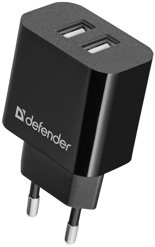 Зарядний пристрій 2xUSB 12W 2.1A UPC-21 +кабель microUSB, чорний Defender - фото 2
