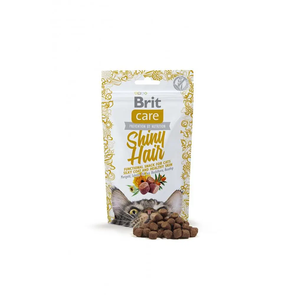 Ласощі для котів Brit Care Functional Snack Shiny Hair 50 г (для шкіри та шерсті) - фото 3