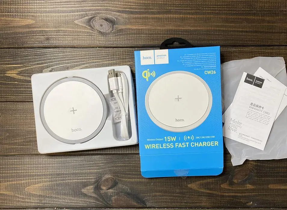 Беспроводное зарядное быстрое HOCO CW26 Powerful wireless fast charger 15W - фото 2