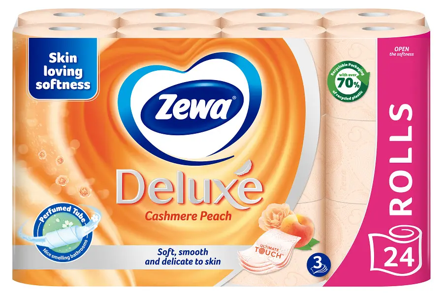 Туалетний папір Zewa Deluxe Персик тришаровий 24 рулони - фото 2