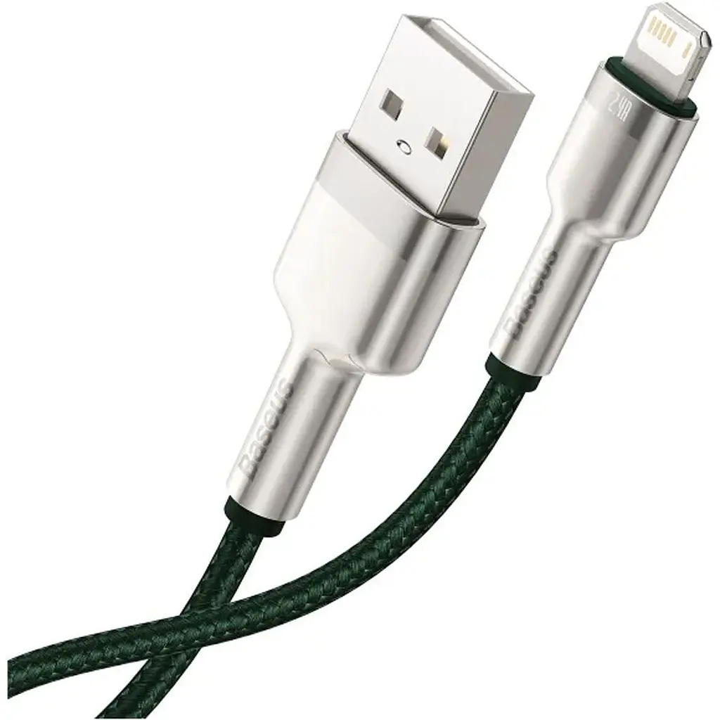 Кабель Baseus Cafule Metal USB-A to Lightning 2m Green (CALJK-B06) [169643] - фото 4