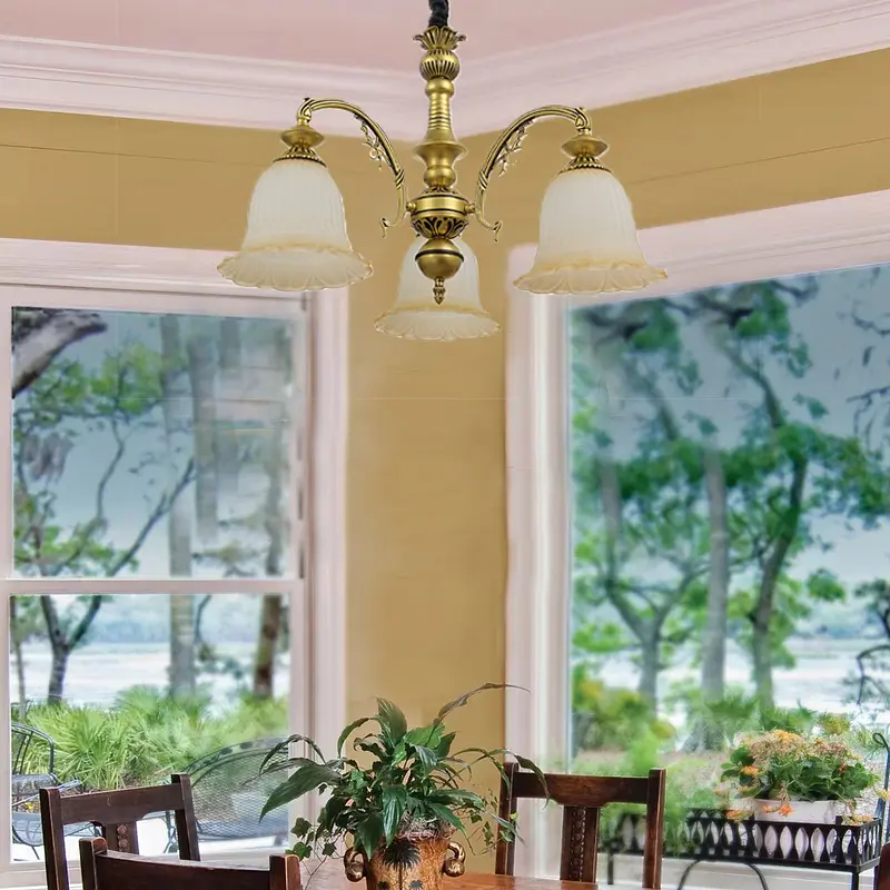 Люстра подвесная Brille прованс E27 60W G (BKL-682S/3) - фото 5