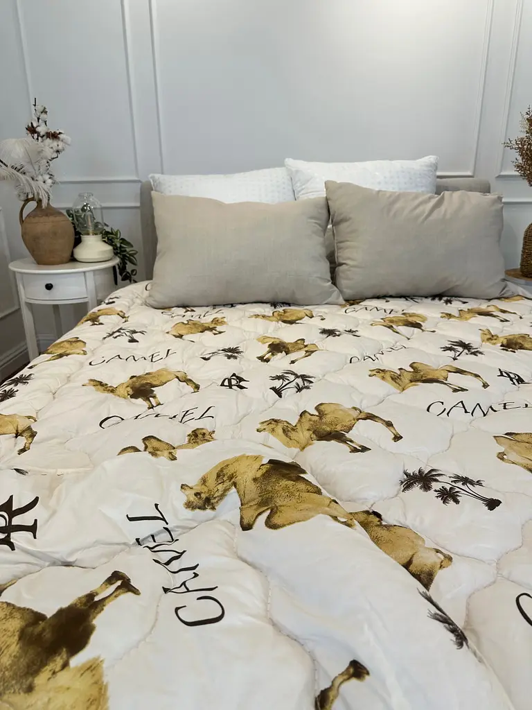 Ковдра двоспальна з верблюжої вовни Arda Camell wool 21428 175х215 см - фото 10
