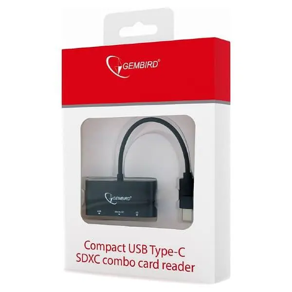 Кардрiдер Gembird USB Type-C UHB-CR3-02 Black (UHB-CR3-02) - фото 2